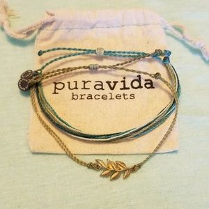Pura Vida Bracelets Set (vine leaves)